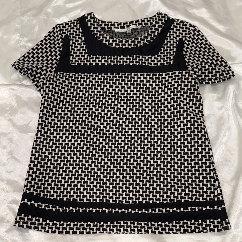 Indian Black and White Patterned Women's Top